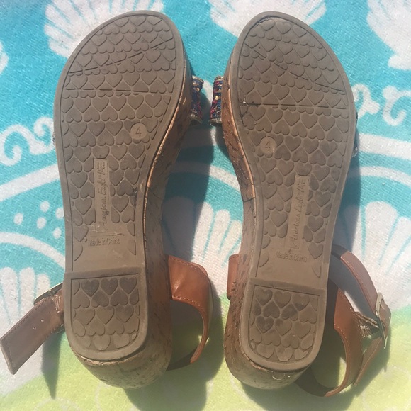 Cork Wedge Sandals SZ 4 - Picture 3 of 3